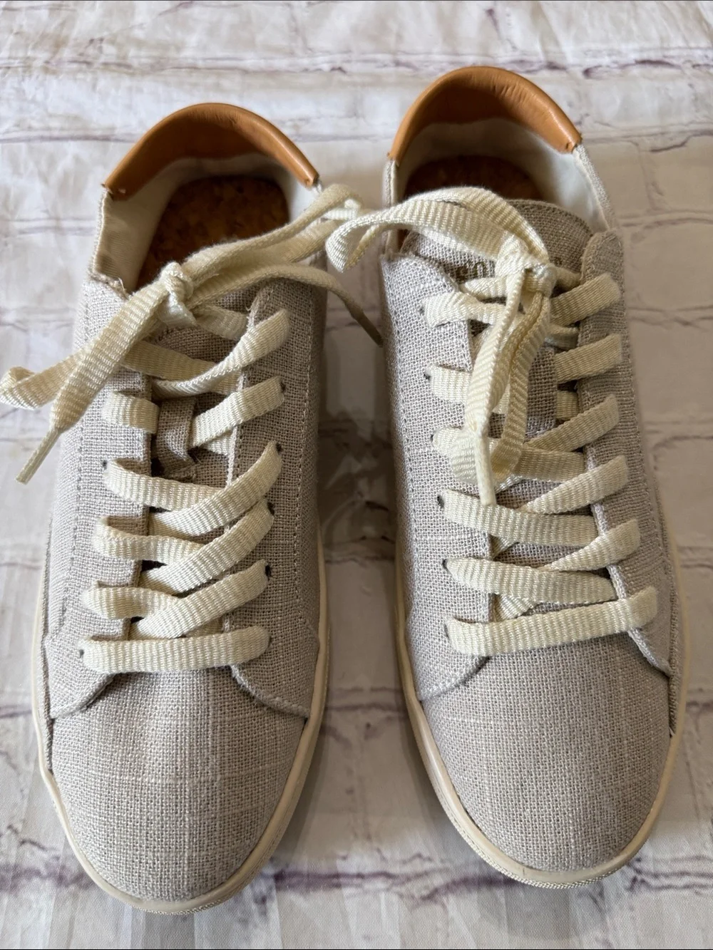 Soludos Women's Ibiza Linen Casual Sneakers - Light Gray Size 7.5 New